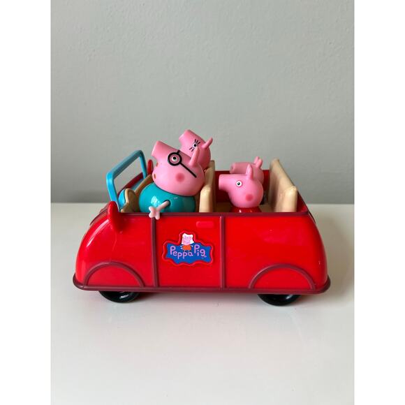 Peppa Pig Talking Red Family Car 2003 with Family Figures 5pc Sounds Works - Picture 5 of 7